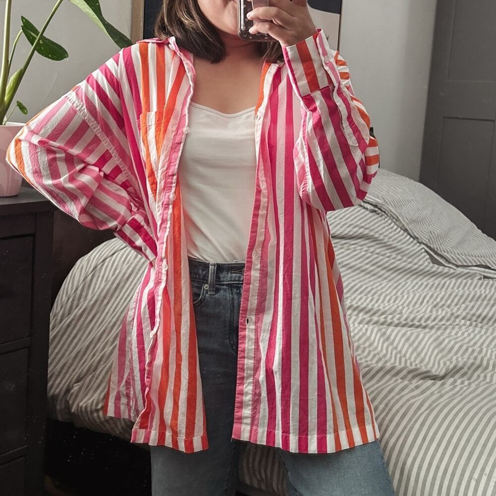 Beach Riot Alexa Top in Sunset Striped. Size L/XL